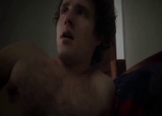 Busty sister touches her brother's dick